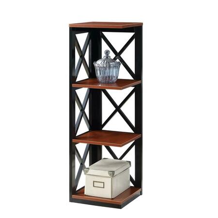 CONVENIENCE CONCEPTS Oxford Corner Bookcase, Cherry Black - 3 Tier 203070CH